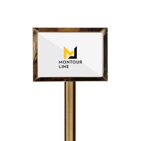 Montour Line Sign Frame Floor Standing 11 x 14 in. H Satin Brass Steel FS200-1114-H-SB